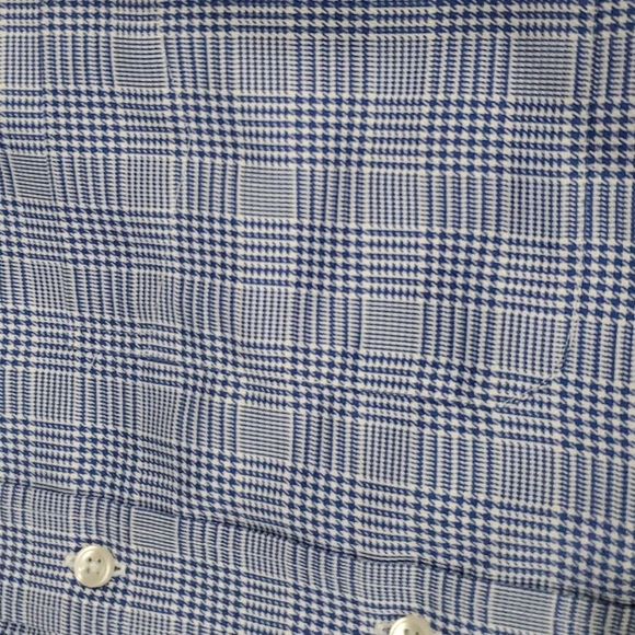 The Shirt Shop Houndstooth Button Down Collared Shirt in Blue XL - Picture 7 of 10